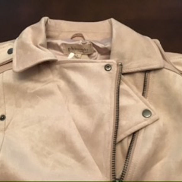 Soft Faux Suede Moto Style Jacket - Picture 6 of 7